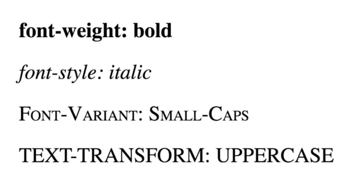 font-weight: числа и названия