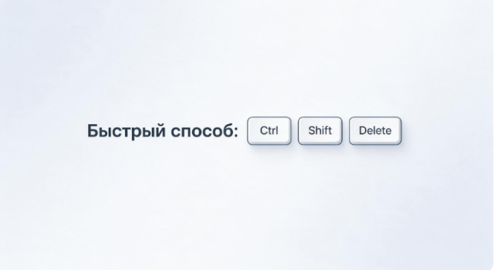 Быстрый способ: Ctrl+Shift+Delete