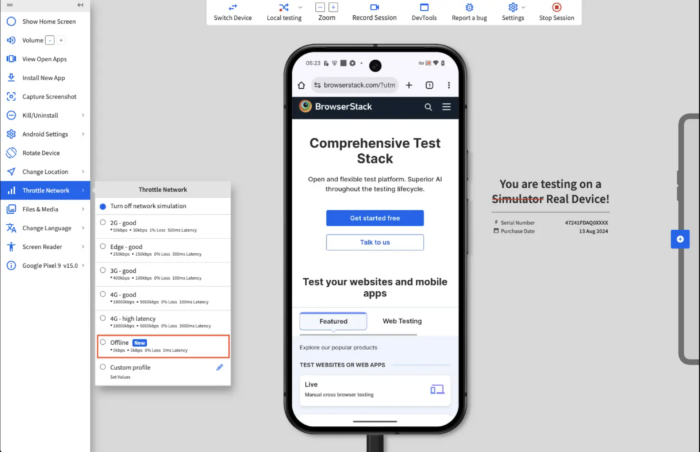 BrowserStack App Live