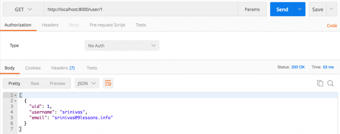 Получение данных пользователя