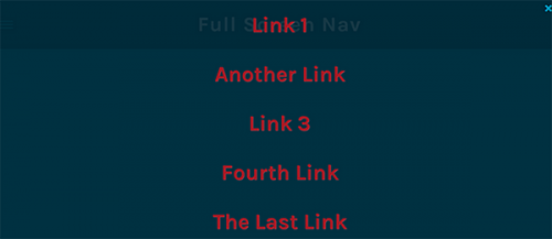 jQuery Full Screen Nav: