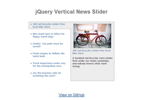 Vertical News Slider: